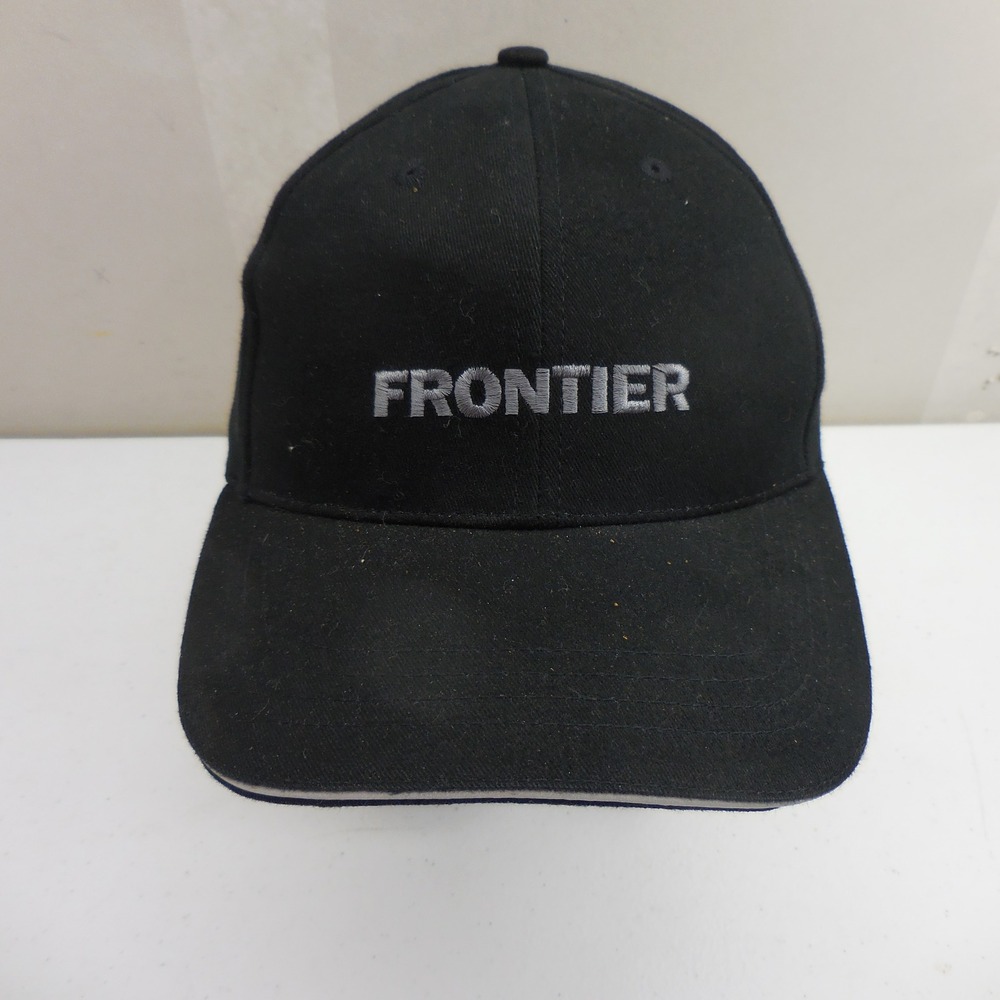 Frontier Airlines Baseball Cap Black Embroidered Strapback Hat One Size Fits All